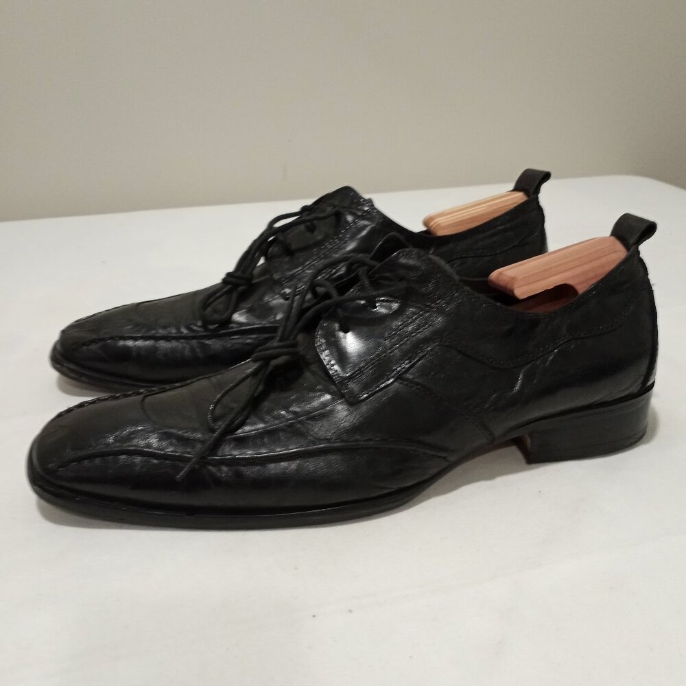 ROBERT WAYNE BLACK LEATHER SQUARE TOE MENS DRESS SHOE SIZE 13